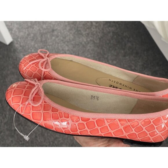 French soles shoes by Jane Winkworth size 5.5 pink moc crocodile worn twice - Picture 2 of 9